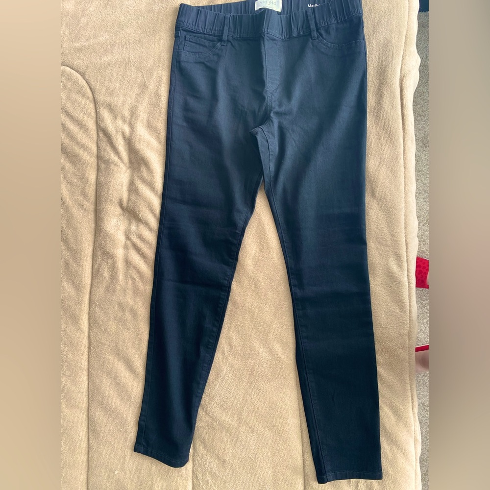NWOT Denim black jeggings. Violeta by Mango. US size 12. Never worn.
